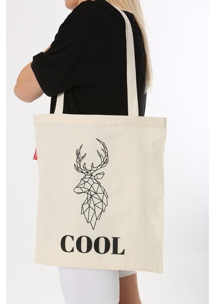 Cool Geyik Baskılı Bez Çanta