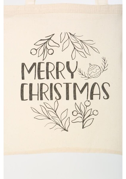 Merry Christmas Baskılı Bez Çanta
