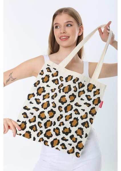Leopar Desenli Bez Çanta