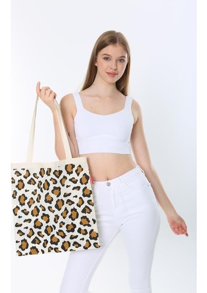Leopar Desenli Bez Çanta