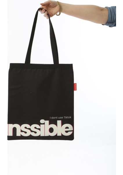 Impossible Baskılı Bez Çanta modelleri