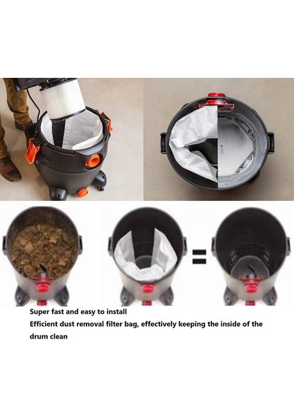 Shop-Vac 9066200 10-14 Galon Için 5 Paket Tek Kullanımlık Filtre Torbası (Yurt Dışından)
