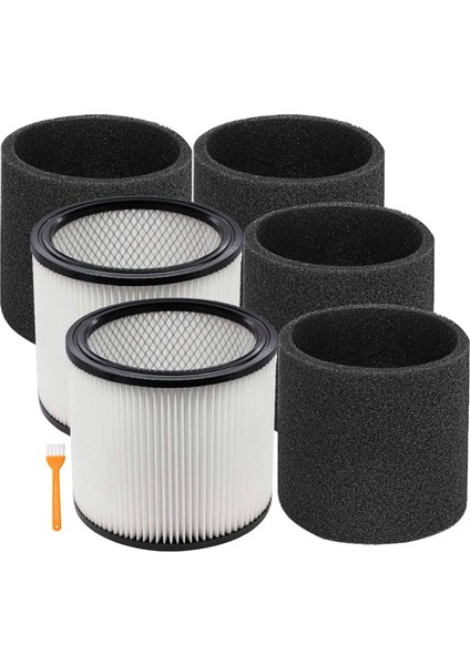 Filtre Değişimi 90304 90350 90333 Shop-Vac Için, 2 Filtre + 4 Köpük (Yurt Dışından)