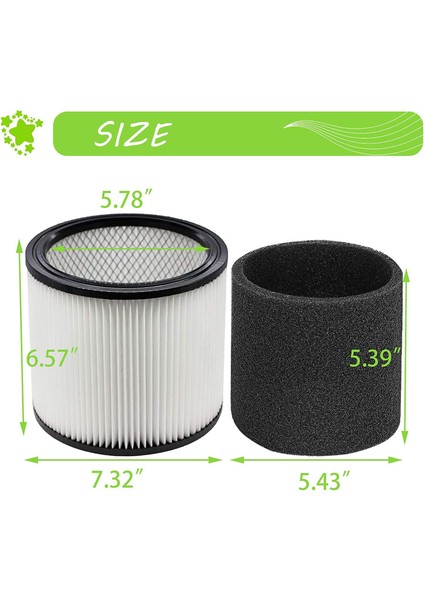 Filtre Değişimi 90304 90350 90333 Shop-Vac Için, 2 Filtre + 4 Köpük (Yurt Dışından) modelleri