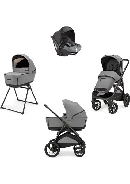 Aptica Xt Glam Bebek Arabası, Darwin Recline, Portbebe, Stant 4'lü Sistem - Canyon Grey