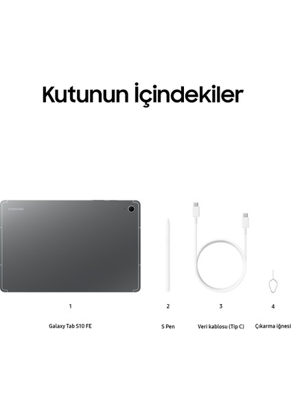 Galaxy Tab S10 FE 8GB 128GB SM-X520 (Samsung Türkiye Garantili)