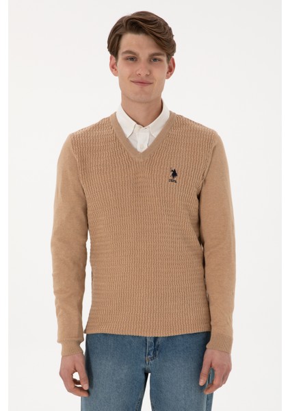Erkek Camel Melanj Kazak /triko 50288879-VR122