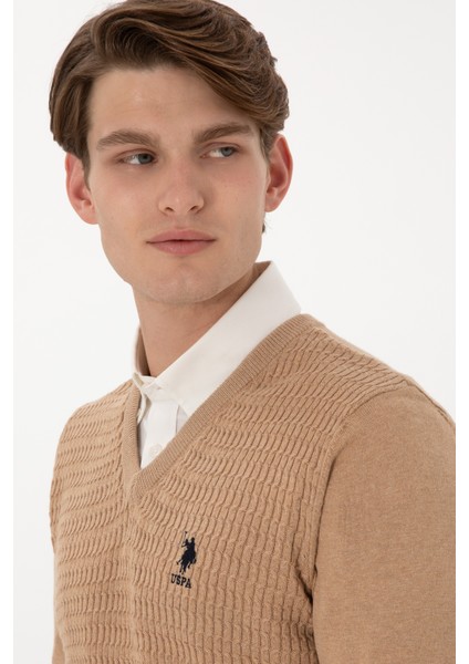 Erkek Camel Melanj Kazak /triko 50288879-VR122 fiyatları