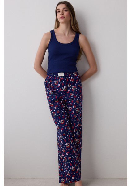 Cherries Pantolon Lacivert Pijama Takımı