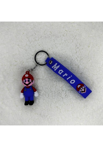 3D Silikon Mavi Marıo Anahtarlık