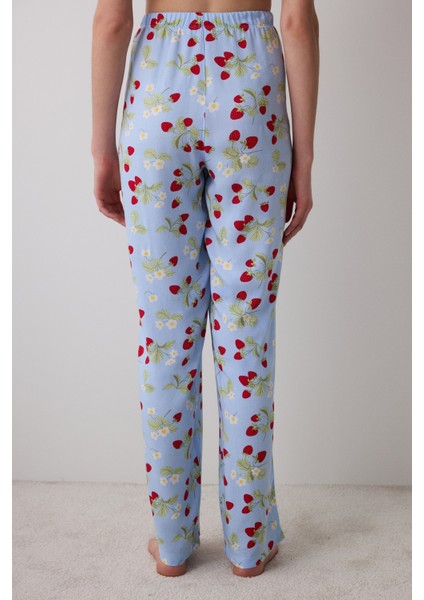Strawberries Chally Pantolon Açık Mavi Pijama Altı