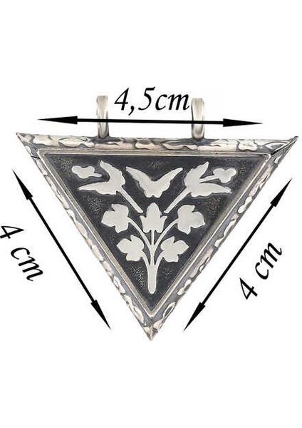 Gümüş Üçgen Içi Açılabilen Çiçek Muskalık Kolye fiyatları