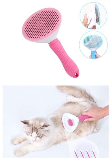 Kedi Köpek Tüy Toplayıcı Tarak Pembe