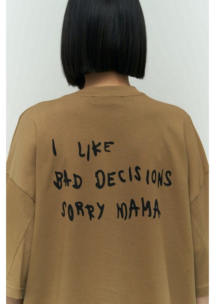 Tarzsokak I Like Mama Haki Oversize indirimleri