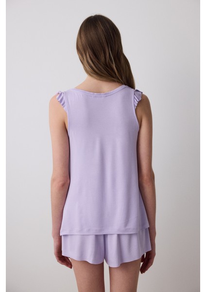 Bon Vivant Şortlu Lila Pijama Takımı