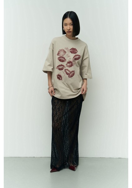 Tarzsokak Lips Bej Oversize fiyatları
