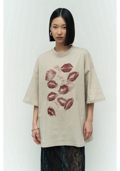 Tarzsokak Lips Bej Oversize fırsatları