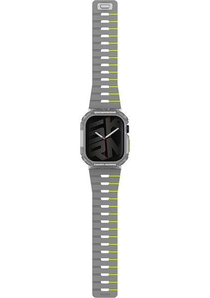 Watch 10 46MM Nightglow Atom Tpu Kasa Koruyucu ve Gemini Silikon Kordon Gri-Yeşil modelleri