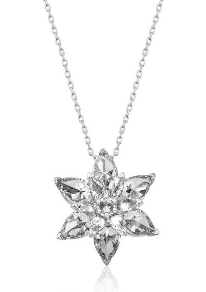 Gümüş Beyaz Lotus Çiçeği Bayan Kolye