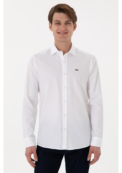 Erkek Beyaz Gömlek Basic 50298004-VR013