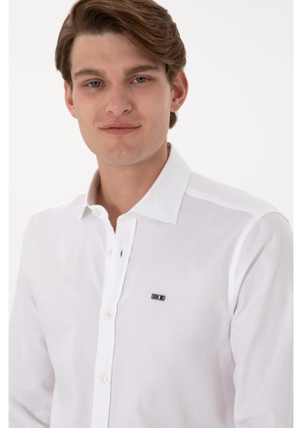 Erkek Beyaz Gömlek Basic 50298004-VR013 fiyatları