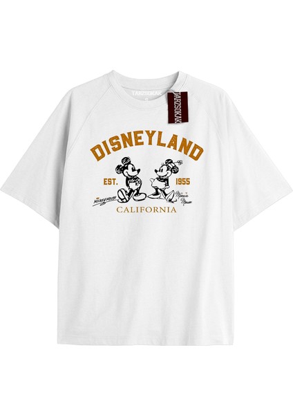 Unique Kadın Beyaz Sırt Baskılı Mickey Mouse T-Shirtkod 82