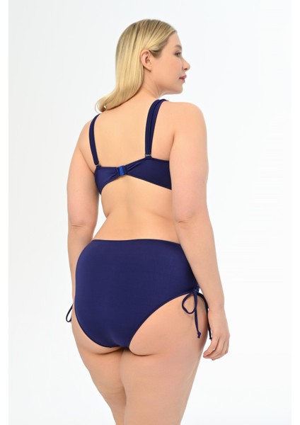 Kadın Lacivert Büyük Beden Venezıa Çapraz Ipli Dekolte Bikini Takımı fırsatları