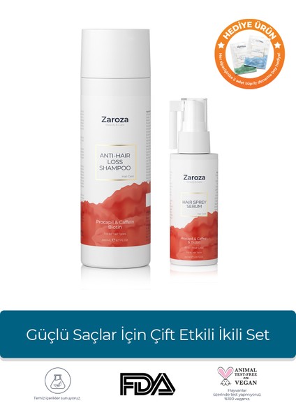 Güçlü Saçlar Için Çift Etkili Ikili Set