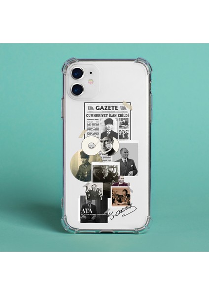 Apple iPhone 14 Pro Uyumlu Atatürk Baskılı Şeffaf Kılıf