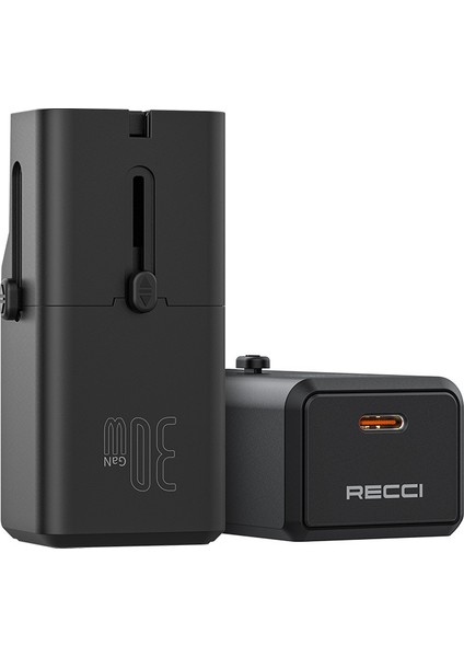 RCG-P07 Çoklu Universal Us/uk/eu/au Uyumlu Şarj Adaptörü 30W Siyah