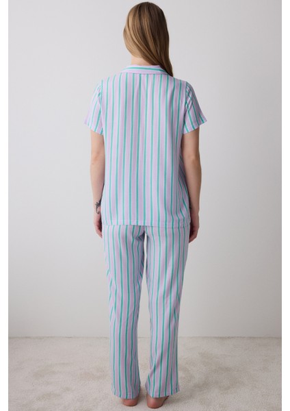 Bon Vivant Gömlek Pantolon Lila Pijama Takımı