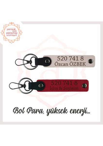 Kırmızı-Pudra, Adınıza Özel Bolluk Getiren Hediyelik Anahtarlık 520 741 8 Manevi Denge ve Enerji