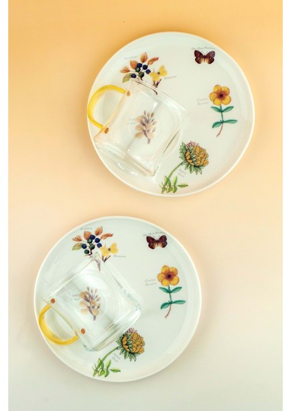 Yellow Botanik Iki Kişilik Çay Kupa Takımı