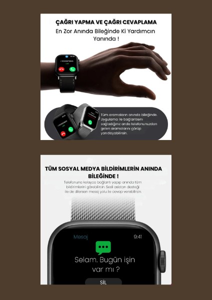 Watch 10 Series Akıllı Saat Iphone ve Android Tüm Telefonlara Uyumlu