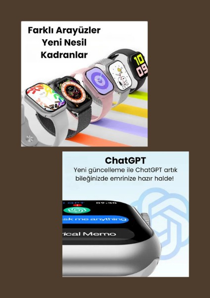 Watch 10 Series Akıllı Saat Iphone ve Android Tüm Telefonlara Uyumlu