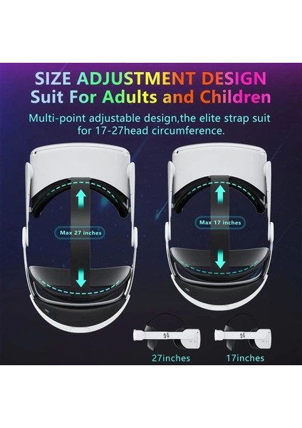 Oculus Quest 2 Için Pilli Kafa Bandı Battery Strap For Quest 2