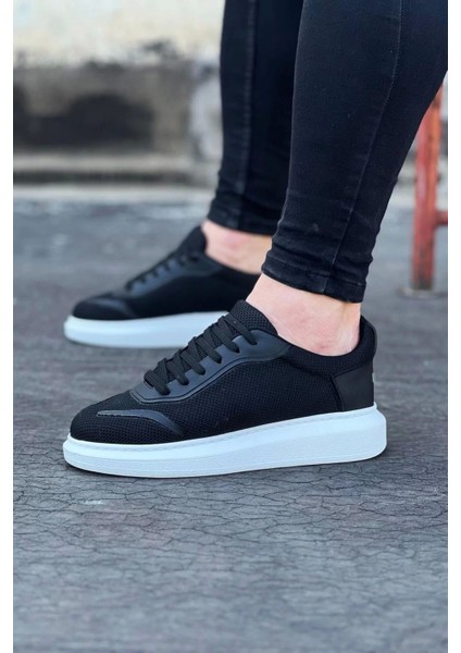 WG019 Siyah Triko Erkek Casual Ayakkabı
