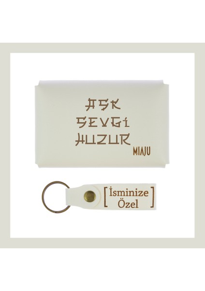 Pembe Renk, Aşk Sevgi Huzur Yazılı Isme Özel, Cüzdan Ve Anahtarlık Set, Istediğine Hediyelik Hatıra fiyatları