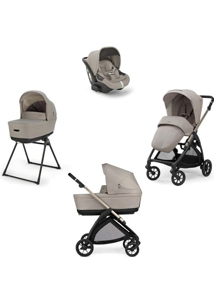 Electa+ Bebek Arabası ve Darwin Recline Ana Kucaklı, Portbebeli, Stantlı 4'lü Sistem Battery Beige