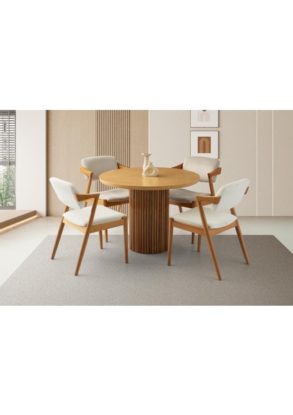 Eksen Masa, Sirius Sandalye, Natural, 100X100