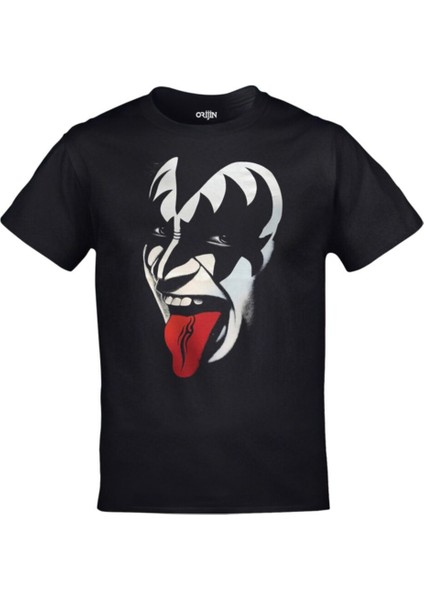 Siyah Kiss Hard Rock Müzik Grup Baskılı