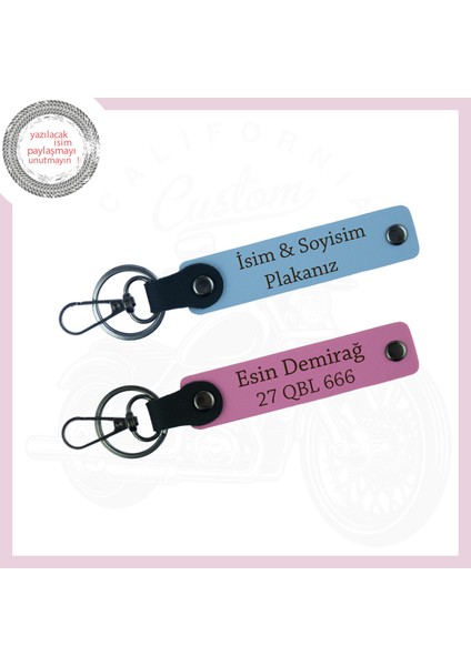 Mavi-Pembe, Rüzgar Destanı, İsim ve Plakana Özel Motosiklet 2'li Anahtarlık, Erkeğe Yıldönümü Hediyesi