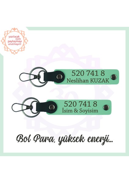 Yeşil, Adınıza Özel, Manevi Denge ve Enerji İçin İdeal, Hediyelik 2'li Anahtarlık Set 520 741 8 Sayısıyla