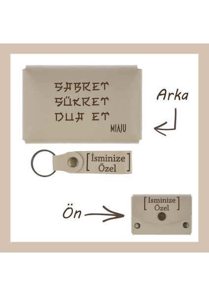 Nar Çiçeği, Sabret, Şükret, Dua Et, Yazılı Isme Özel, Cüzdan Ve Anahtarlık Takım, Anlamlı Hediye