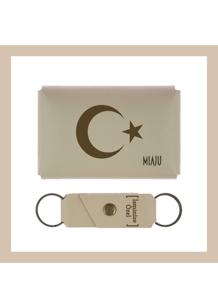 Açık Mavi, Ay Yıldız Desenli, Isme Özel, Cüzdan Ve Anahtarlık Set, Hediyelik Anı, Muhteşem Hatıra fiyatları