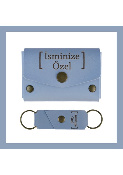 Kahverengi, Kalpte Iki Harf! Sevgiliye Özel Kişiselleştirilebilir Cüzdan & Anahtarlık Set, Aşka Özel modelleri