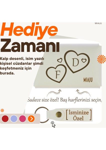 Açık Mavi, Bir Kalp, Bir Sevda! Sevgilinize Özel Tasarım Isme ve Harfe Özel Cüzdan & Anahtarlık Seti