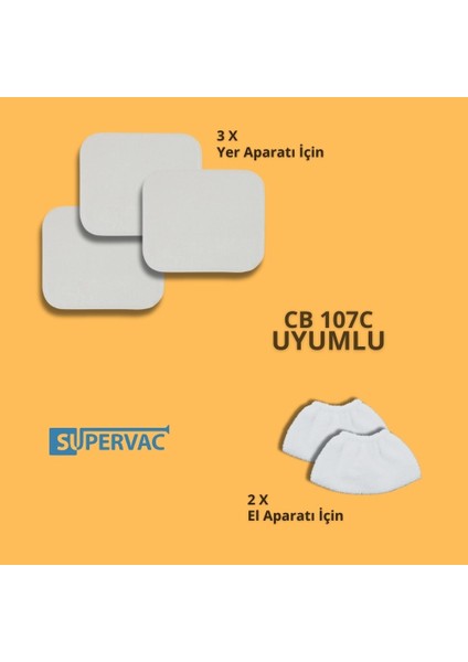 Pırantech Cb 107C Buharlı Temizleyici ile Uyumlu Mop Bez Seti modelleri