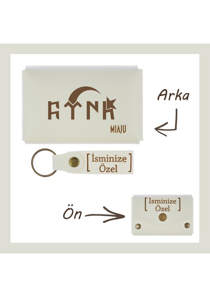 Nar Çiçeği, Göktürkçe Türk Yazılı, Isminize Özel Cüzdan Ve Anahtarlık Seti, Hediyelik Mükemel Anı