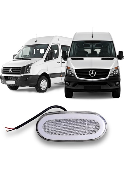 Sprinter Crafter Yan Etek Lambası Bire Bir Uyumlu Soketsiz Beyaz Kasa Amber (Turuncu) 6 Adet